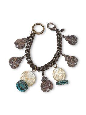 Kate Hines Chunky 80s Copper Charm Bracelet
